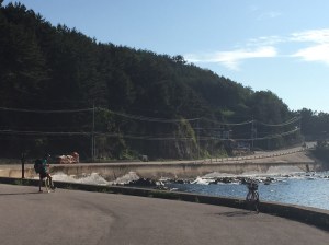 The road hugged the coastline for the majority of the 328 km's.