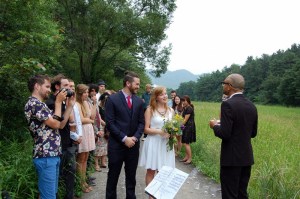 Our minister for the day was a little late as he was busy rehearsing his lines. 