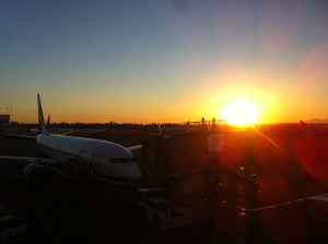 Greeted to this sunset when landing in Seattle. 